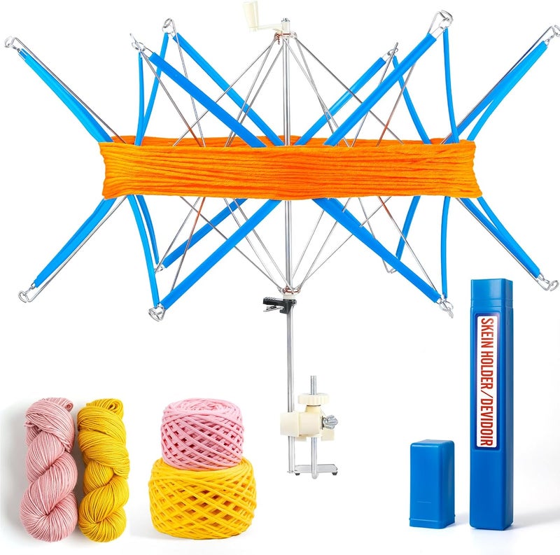 Etcokei Yarn Swift, Yarn Umbrella Swift for Crocheting, Holder for Skeins Flexible Lightweight Foldable Design, Height & Diameter Adjustable to Suit Space, Ideal Helper for Yarn Knitting Enthusiasts - Image 1